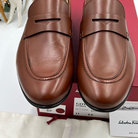 Men’s Salvatore, Ferragamo, Goya soft leather loafers size 11 EE made in Italy - Picture 3 of 9